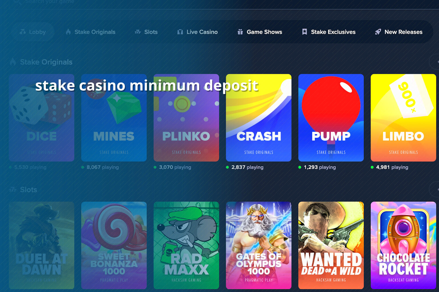 stake casino minimum deposit - gaming_brand