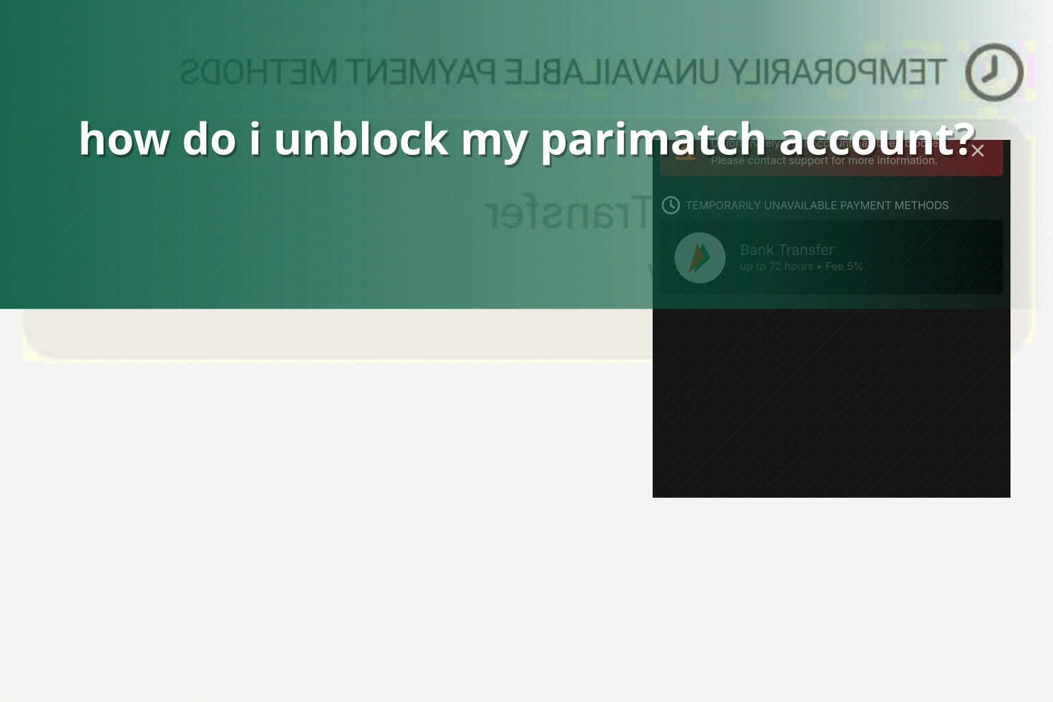 how do i unblock my parimatch account? - gaming_brand