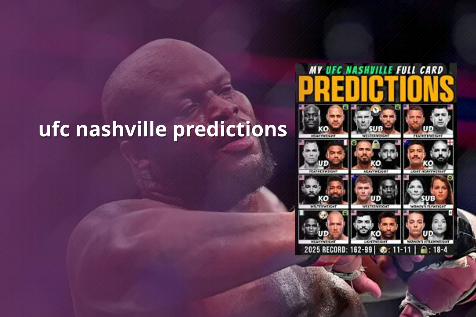 ufc nashville predictions - sportsbook