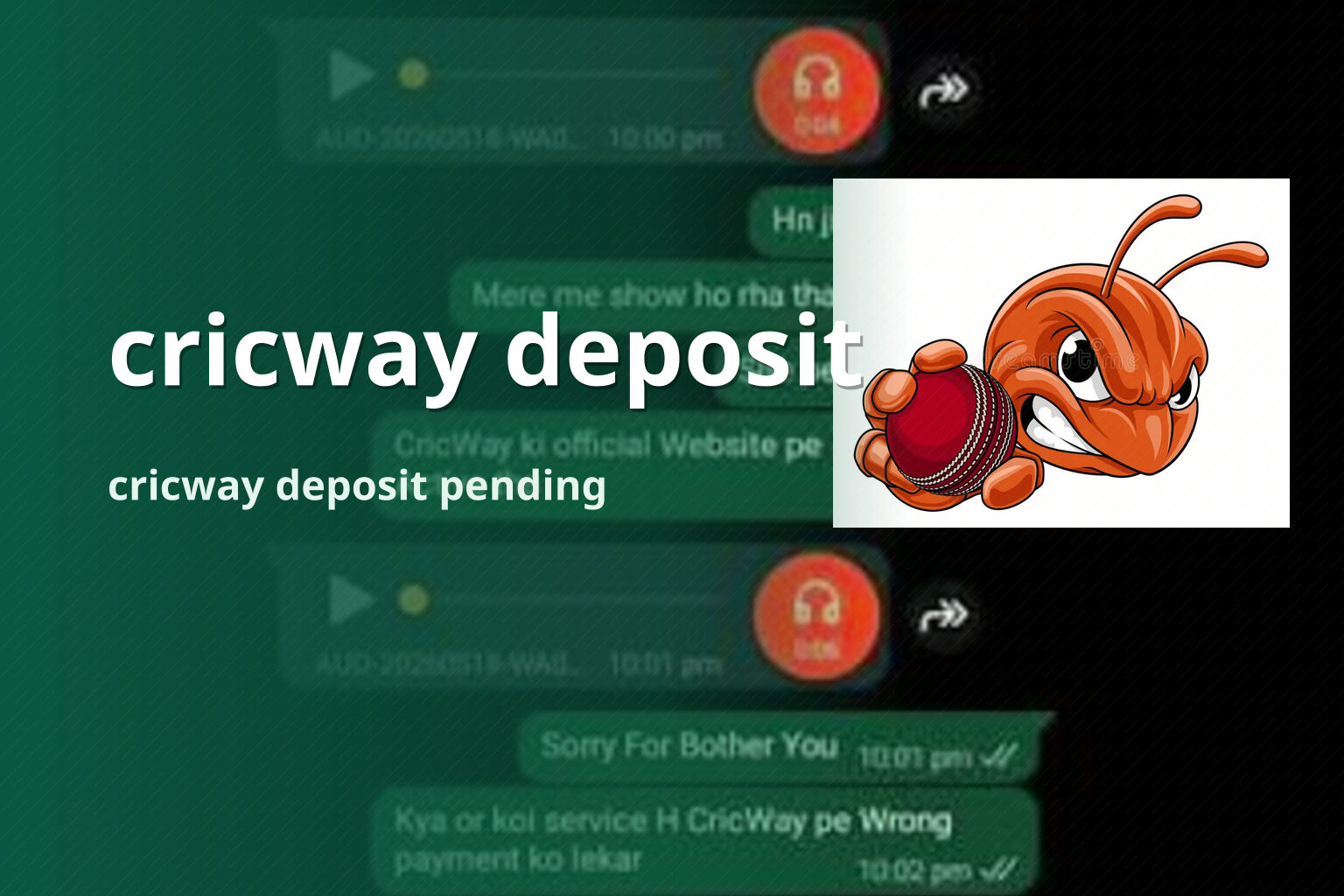 cricway deposit cricway deposit pending