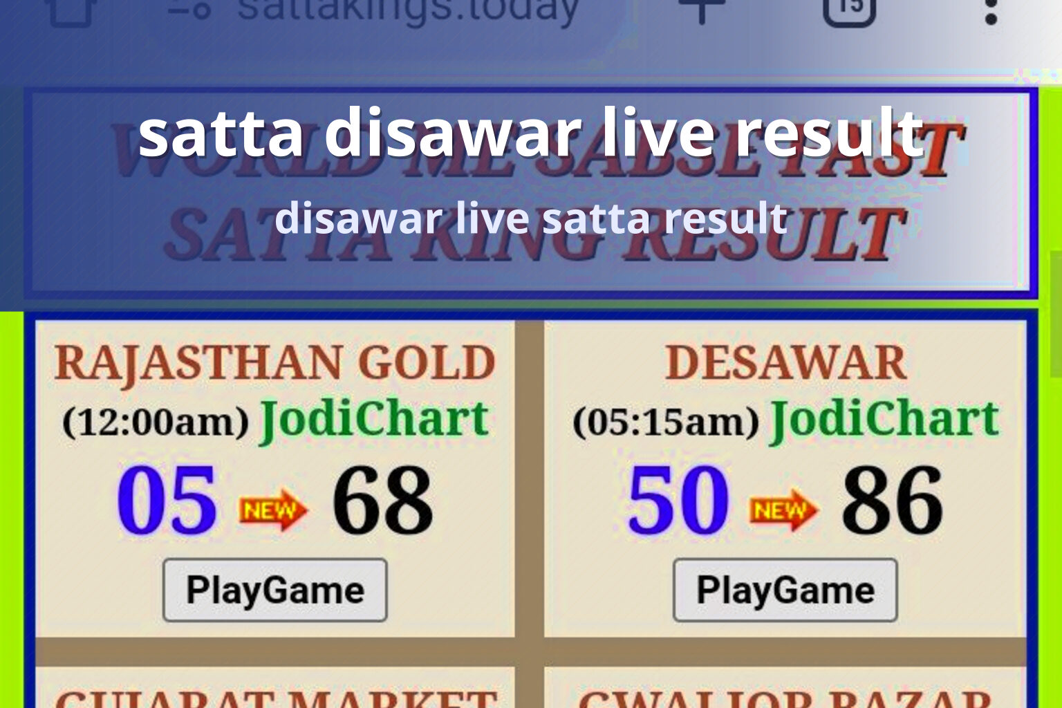 satta disawar live result disawar live satta result