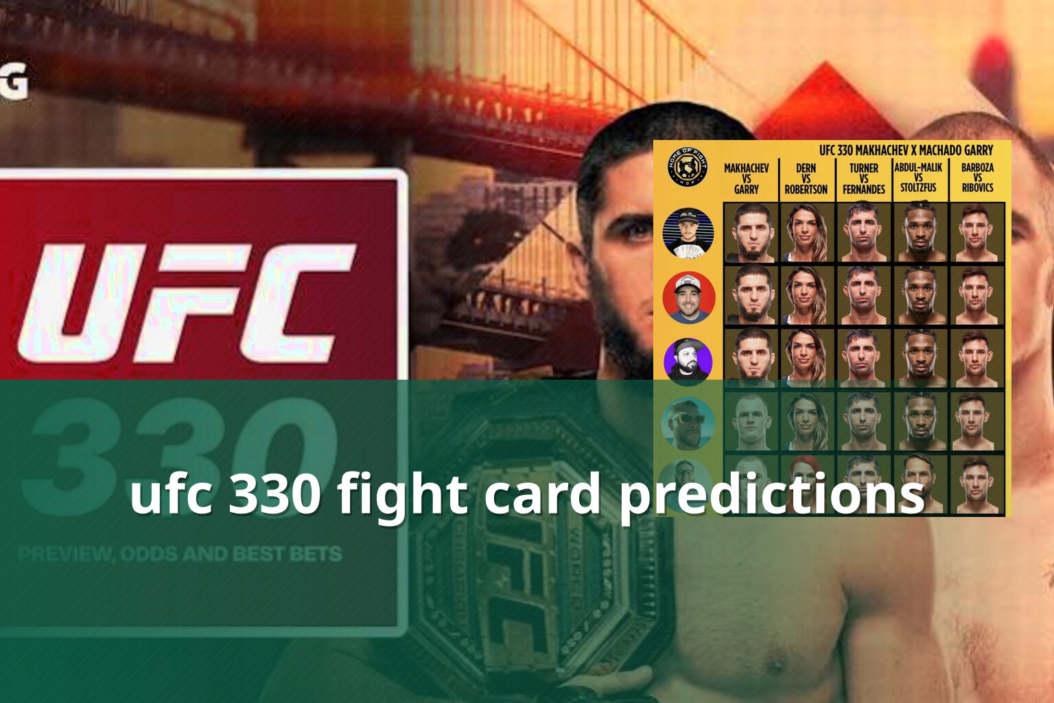 ufc 330 fight card predictions - sportsbook