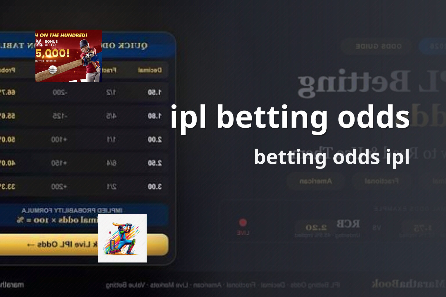 ipl betting odds - การพนัน
