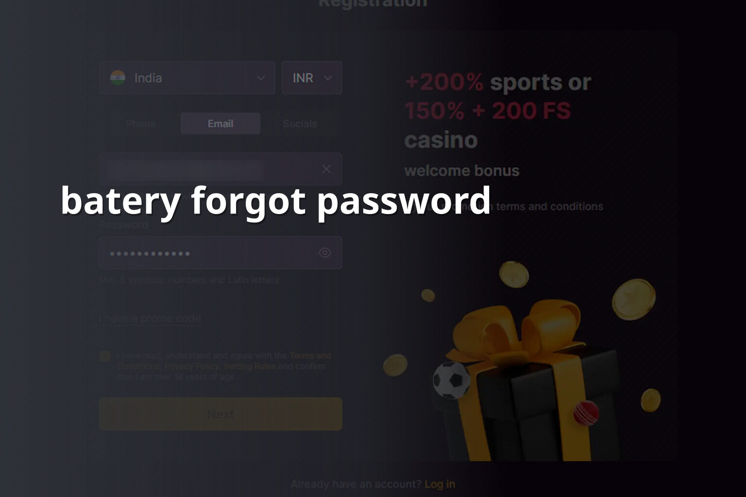batery forgot password - gaming_brand