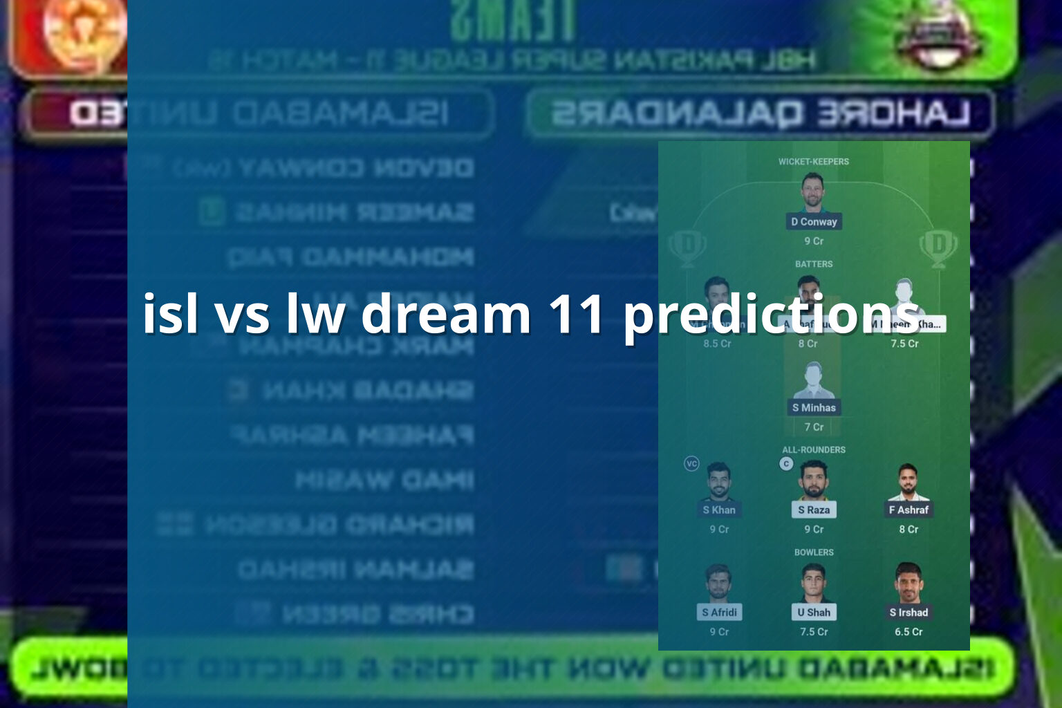 isl vs lw dream 11 predictions - sportsbook