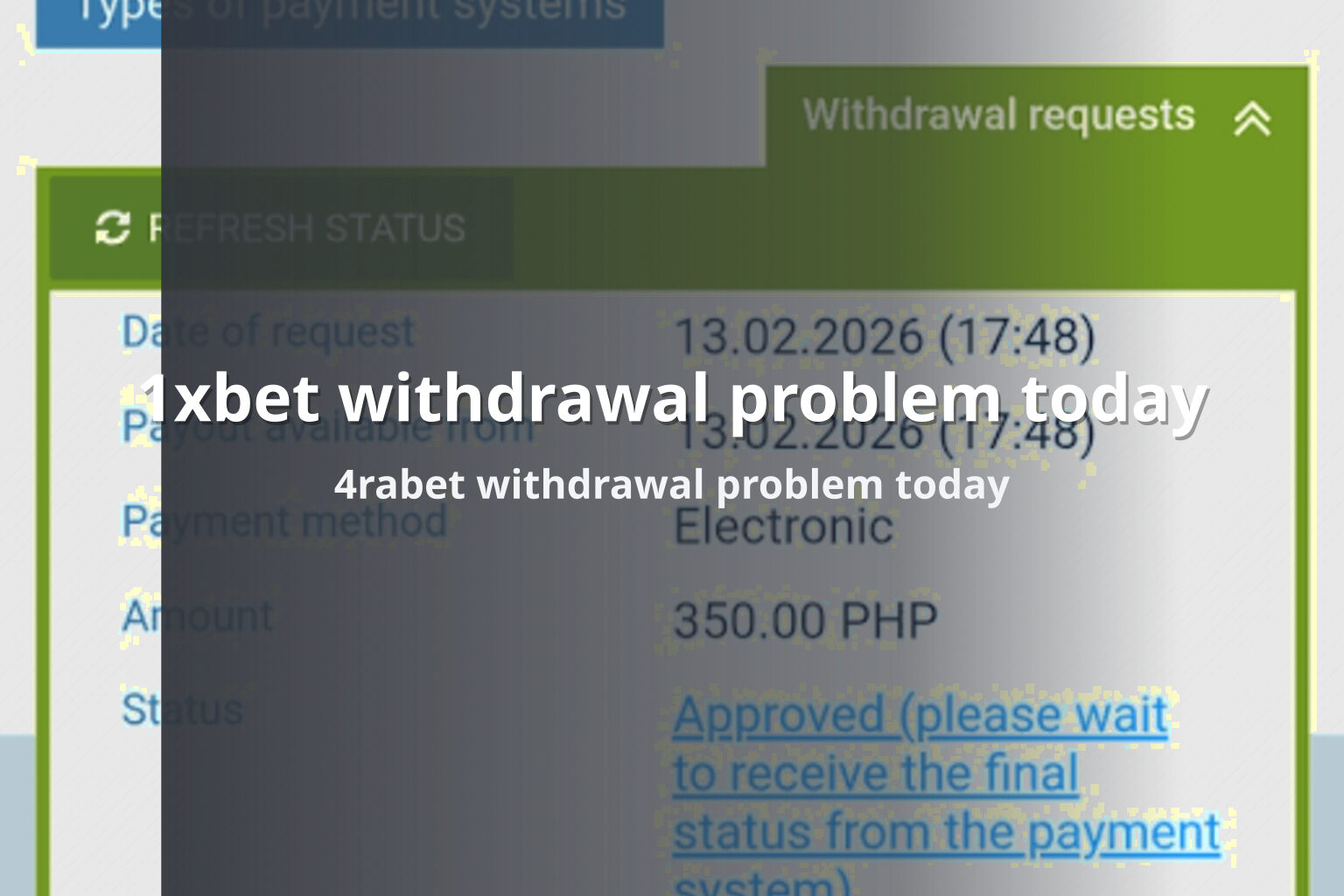 1xbet withdrawal problem today 4rabet withdrawal problem today