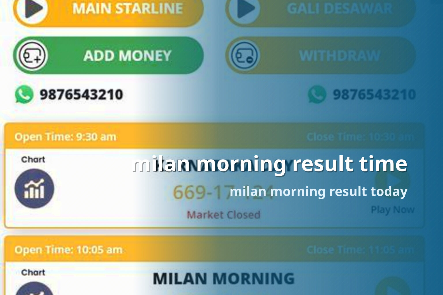 milan morning result time - matka_satta