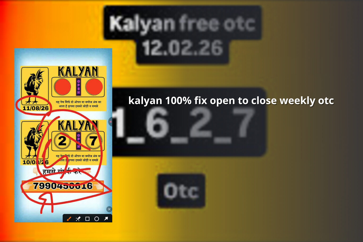 kalyan 100% fix open to close weekly otc - matka_satta
