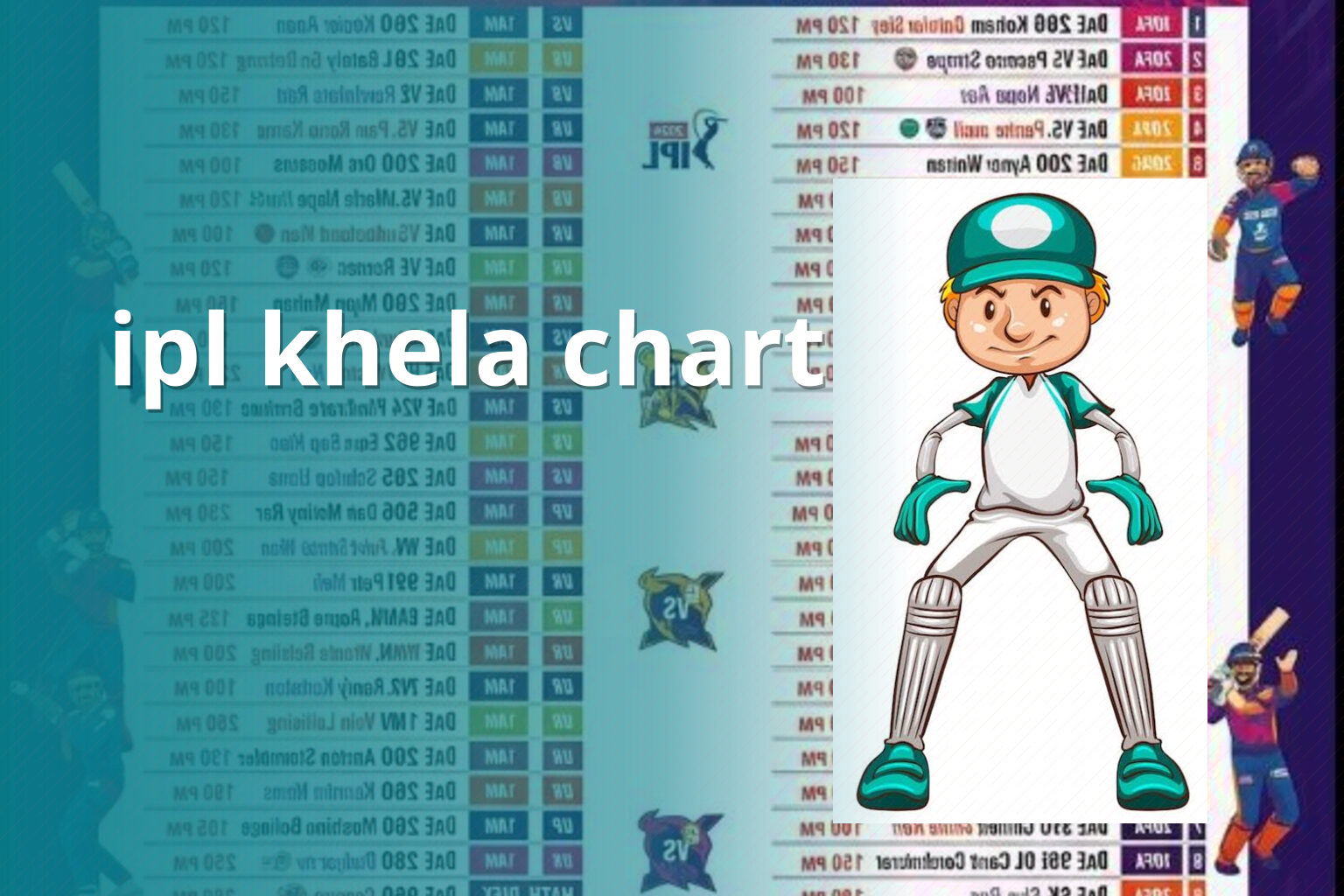 ipl khela chart - cricket_tournament