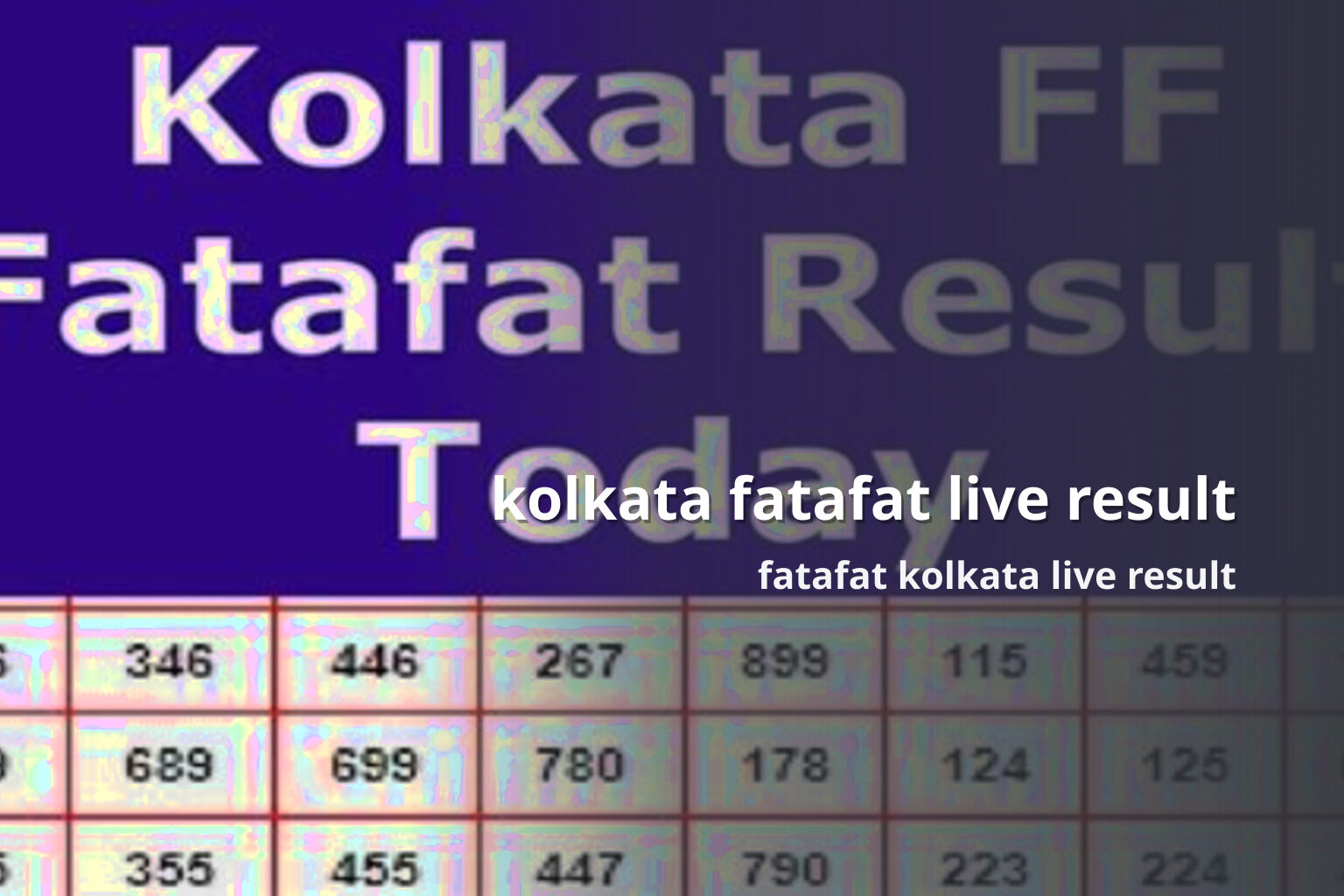 kolkata fatafat live result - slots