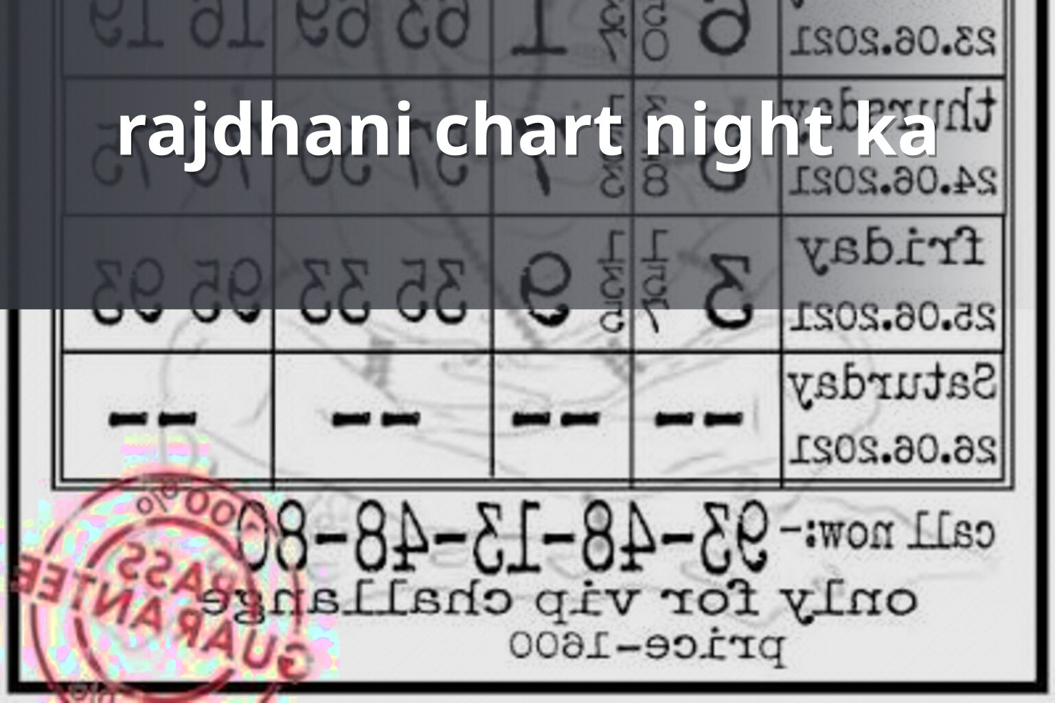 rajdhani chart night ka - matka_satta