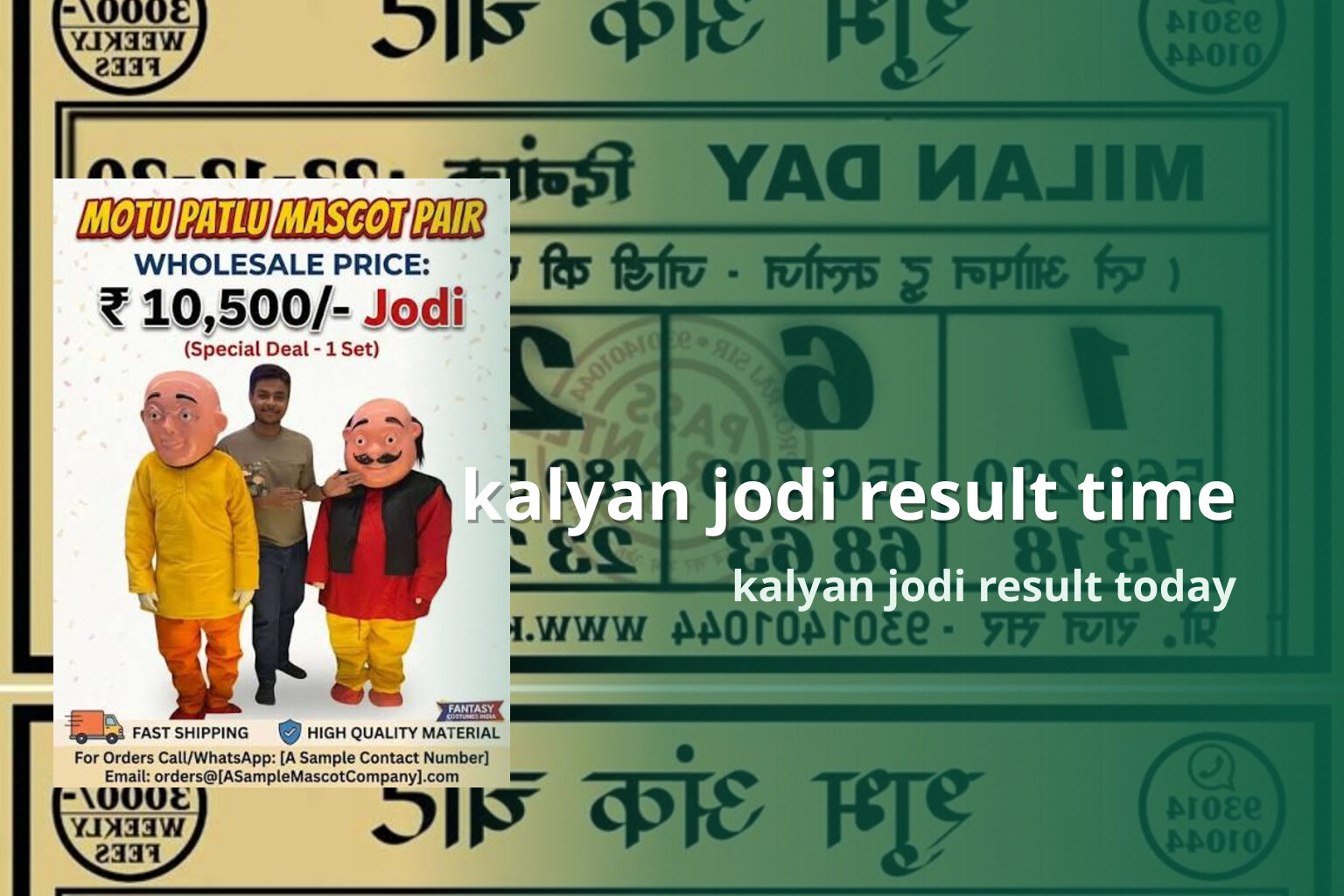 kalyan jodi result time kalyan jodi result today