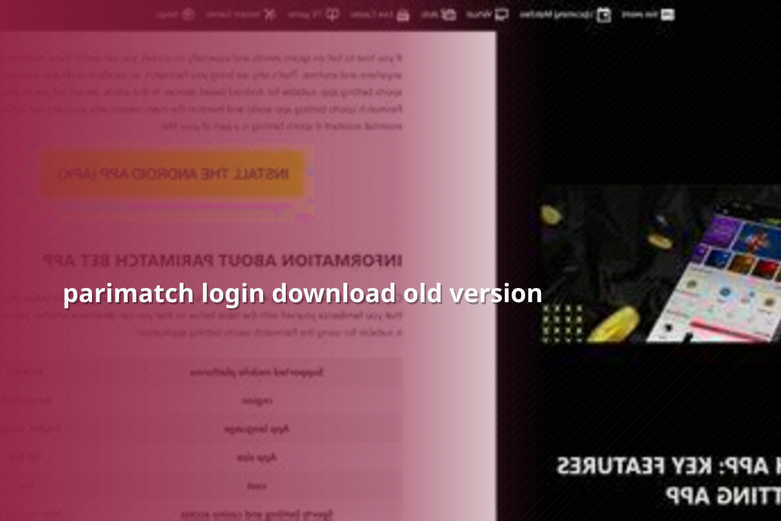 parimatch login download old version - gaming_brand