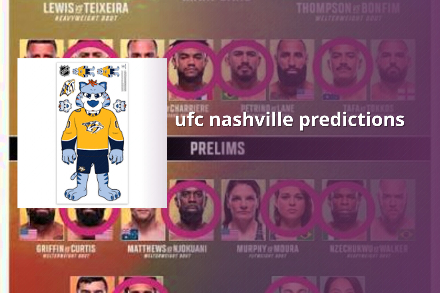 ufc nashville predictions - sportsbook
