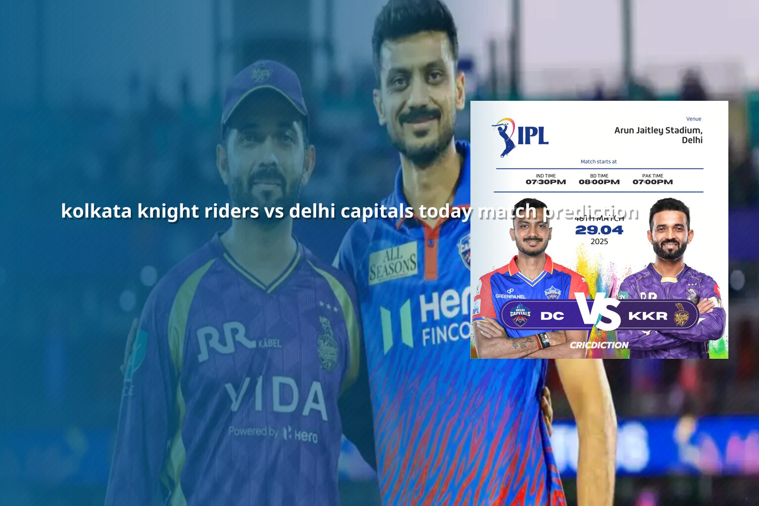kolkata knight riders vs delhi capitals today match prediction - sportsbook