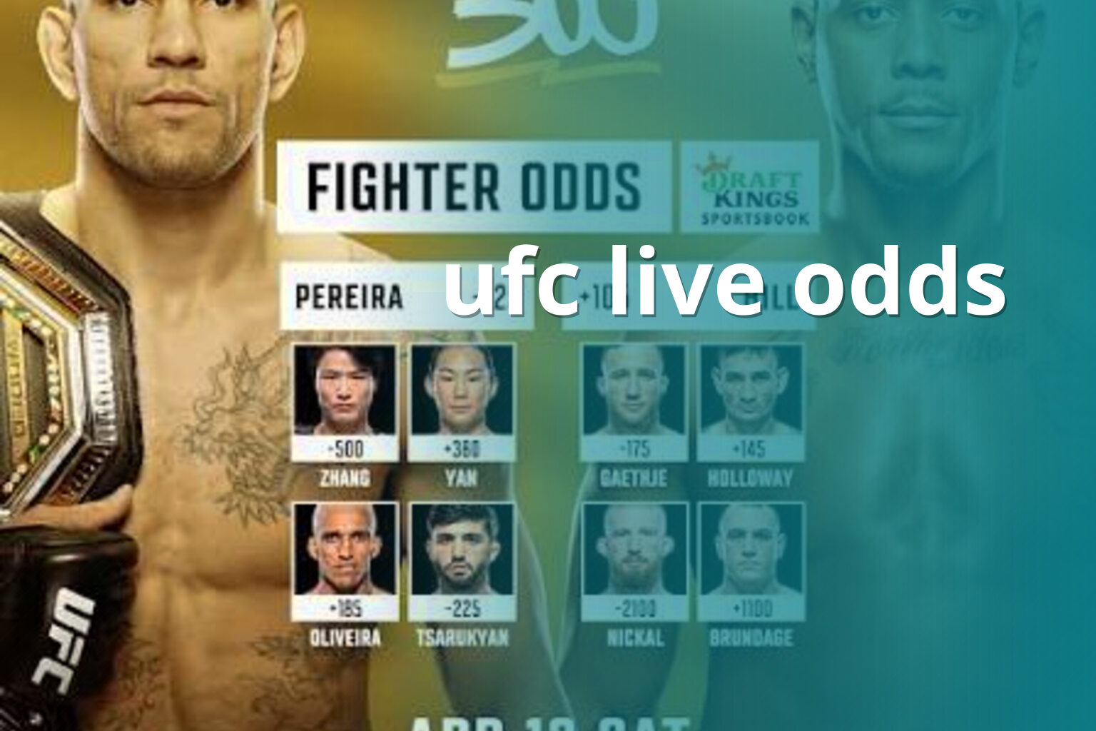 ufc live odds - sportsbook