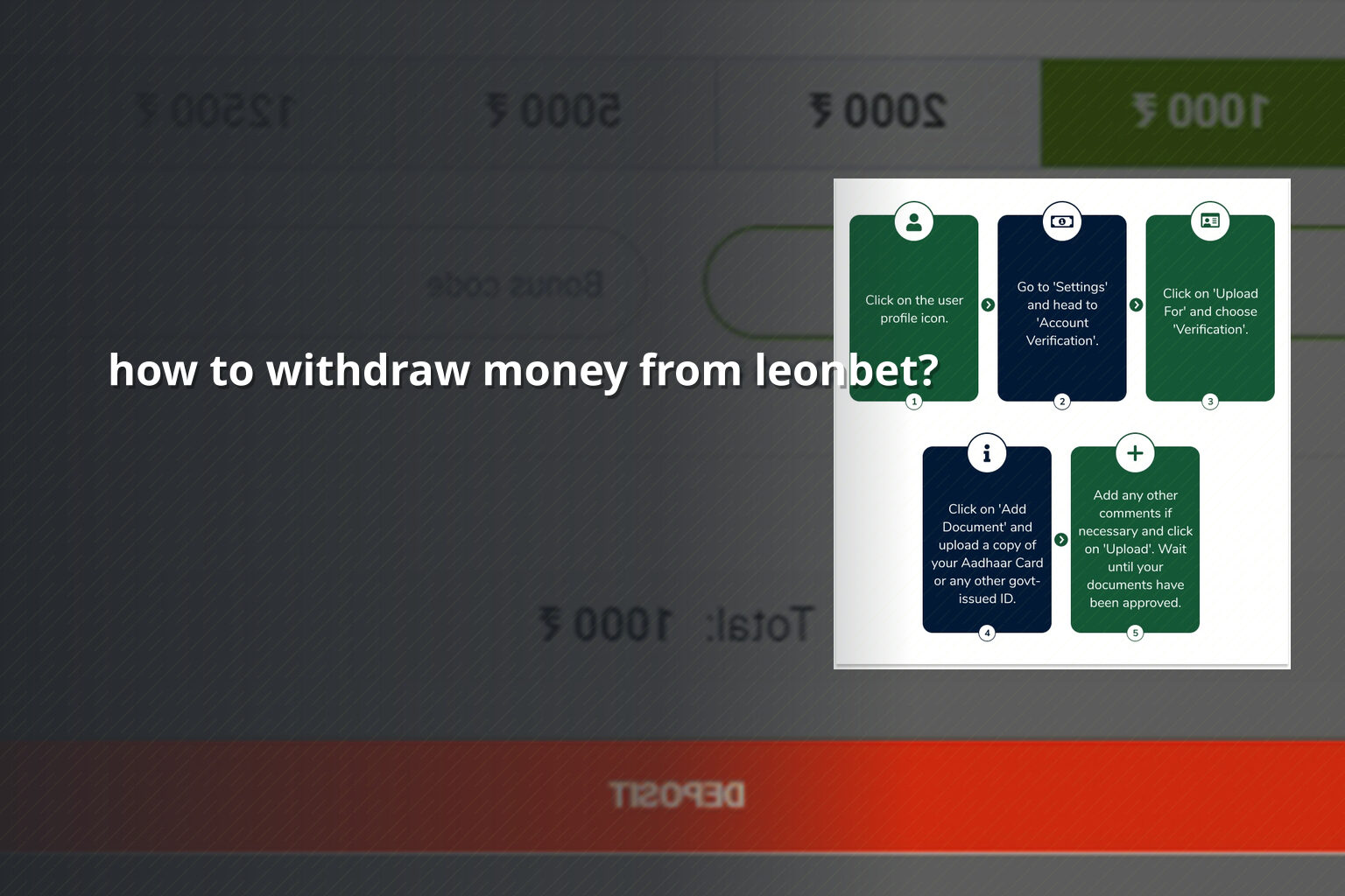 how to withdraw money from leonbet? - gaming_brand