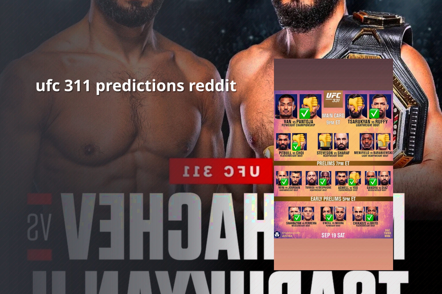 ufc 311 predictions reddit - sportsbook