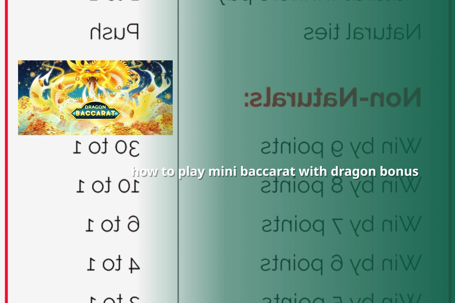 how to play mini baccarat with dragon bonus - casino