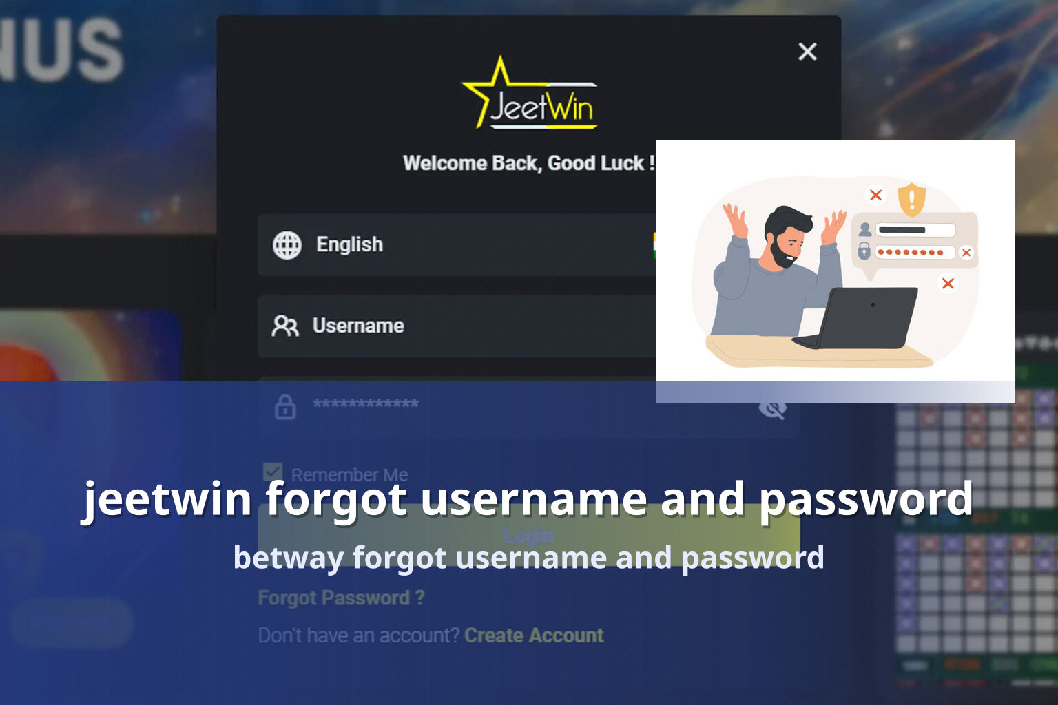 jeetwin forgot username and password betway forgot username and password