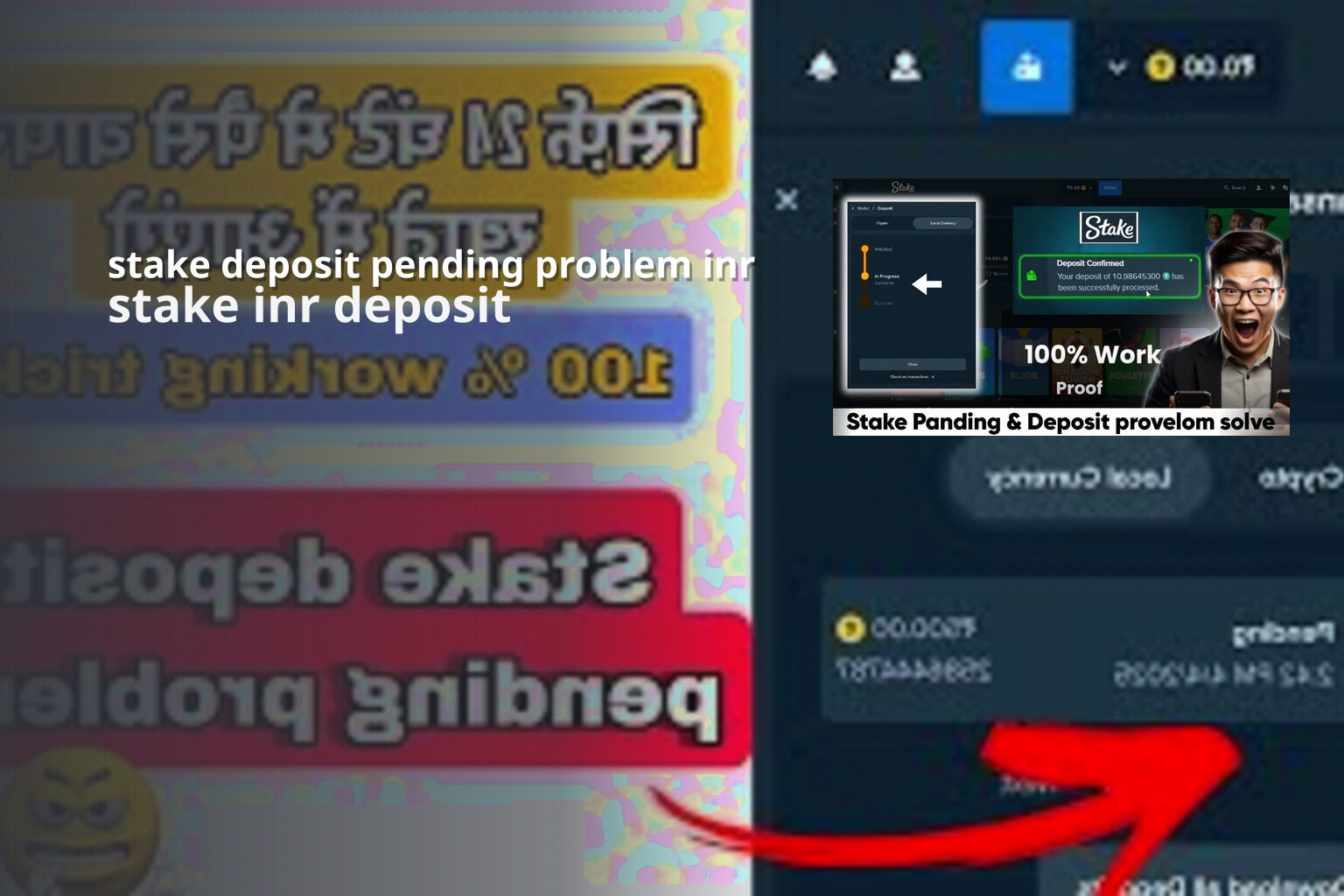 stake deposit pending problem inr stake inr deposit