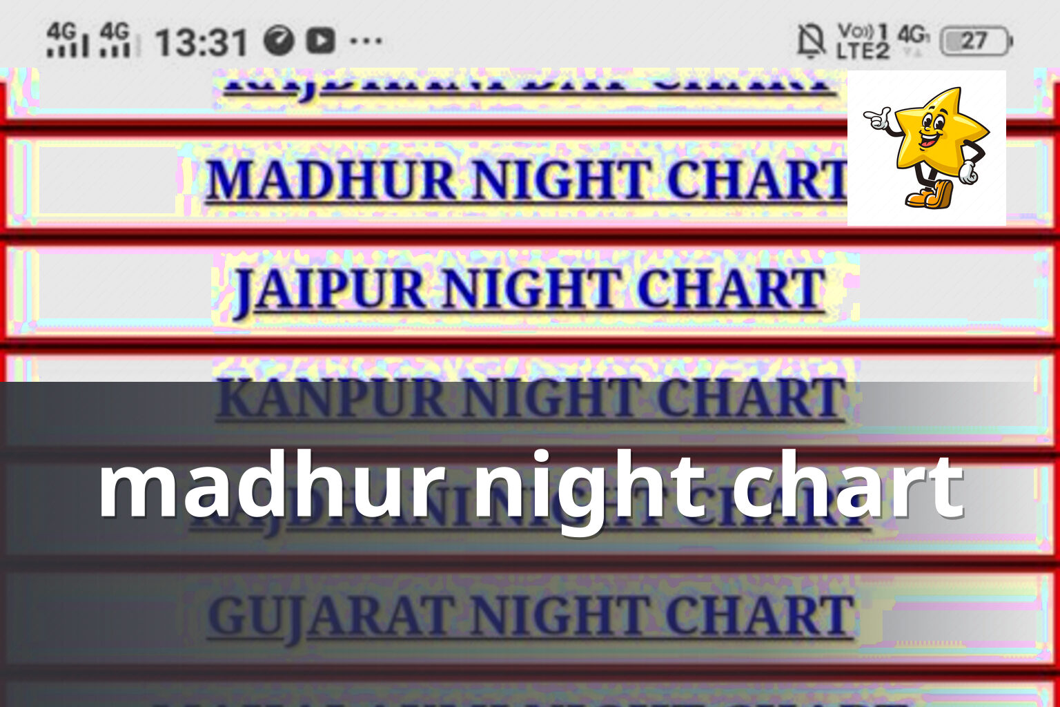 madhur night chart - slots