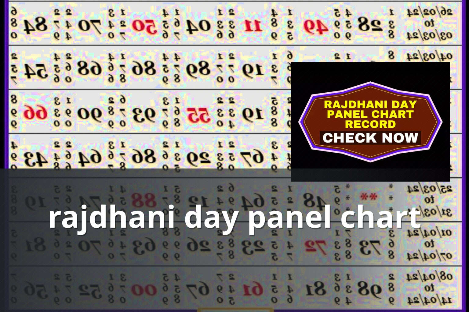 rajdhani day panel chart - matka_satta