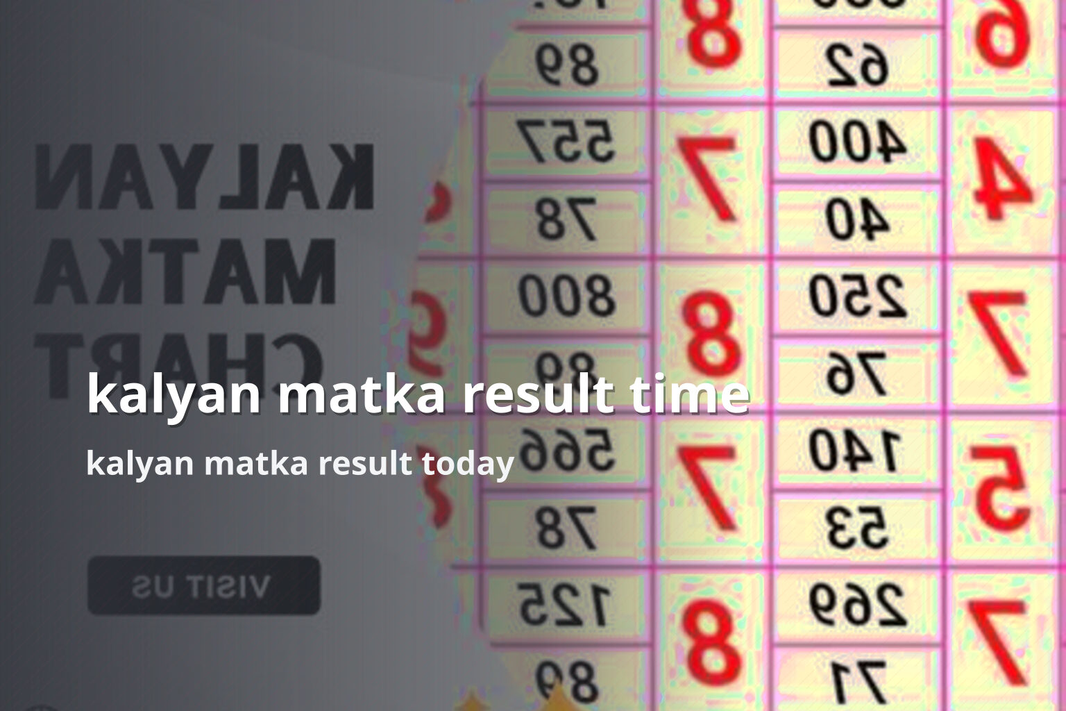 kalyan matka result time kalyan matka result today